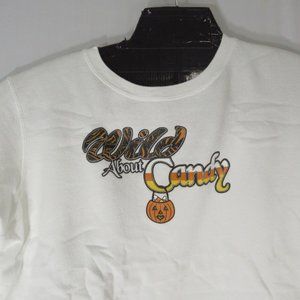 Vintage Hanes Halloween Sweatshirt Animal Print Wild About Candy Size Large